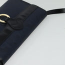 Christian Dior Trotter Canvas Shoulder Bag PVC Navy Gold Auth ep9088-6