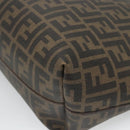 FENDI Zucca Canvas Tote Bag PVC Black Brown Auth ep9089-15