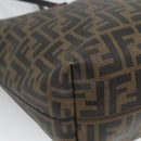 FENDI Zucca Canvas Tote Bag PVC Black Brown Auth ep9089-16