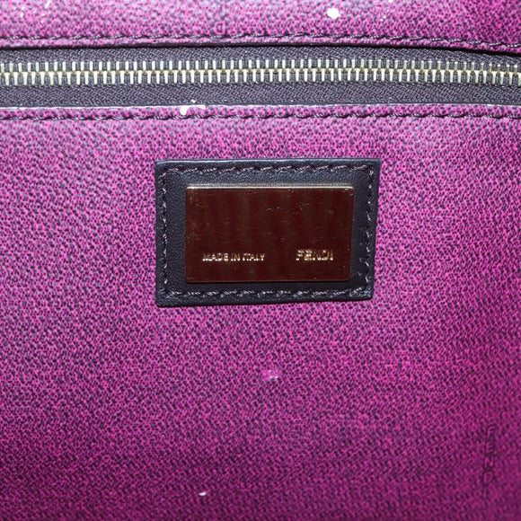 FENDI Zucca Canvas Tote Bag PVC Black Brown Auth ep9089