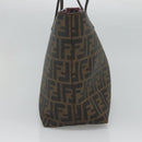 FENDI Zucca Canvas Tote Bag PVC Black Brown Auth ep9089-4