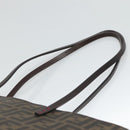FENDI Zucca Canvas Tote Bag PVC Black Brown Auth ep9089-8