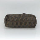 FENDI Zucca Canvas Tote Bag PVC Black Brown Auth ep9089-5