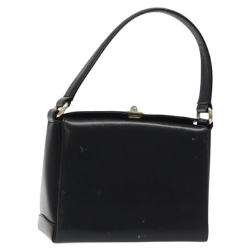 GUCCI Hand Bag Leather Black Gold 26 000 907 Auth ep9106