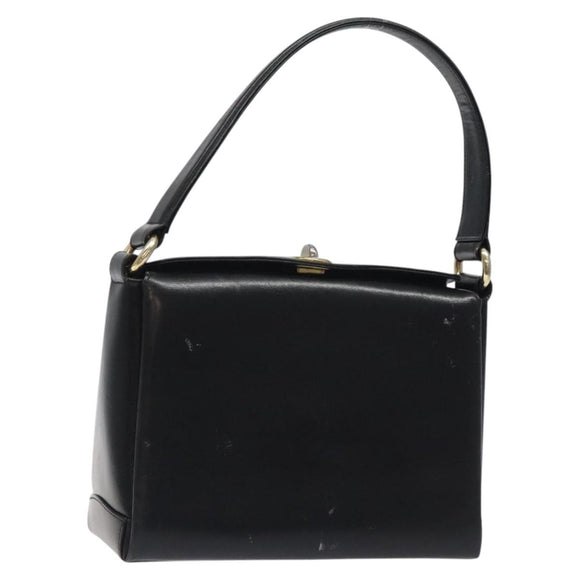 GUCCI Hand Bag Leather Black Gold 26 000 907 Auth ep9106