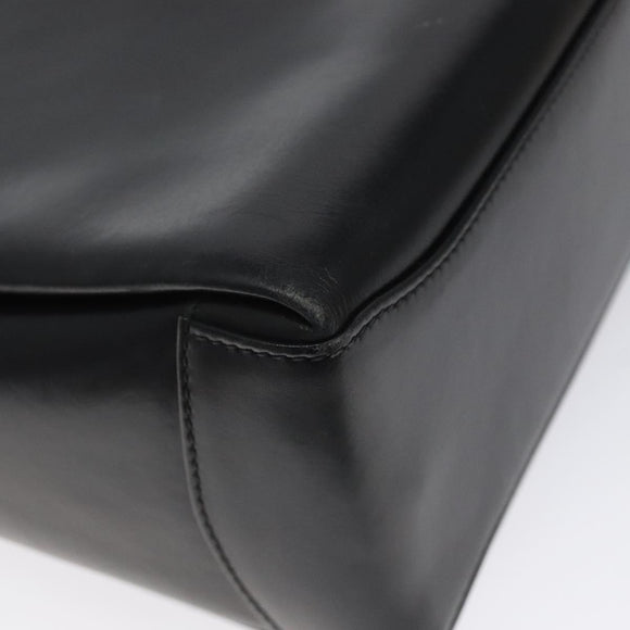 GUCCI Hand Bag Leather Black Gold 26 000 907 Auth ep9106