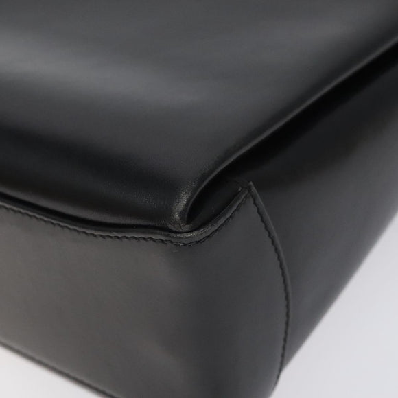 GUCCI Hand Bag Leather Black Gold 26 000 907 Auth ep9106