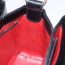 GUCCI Hand Bag Leather Black Gold 26 000 907 Auth ep9106-19