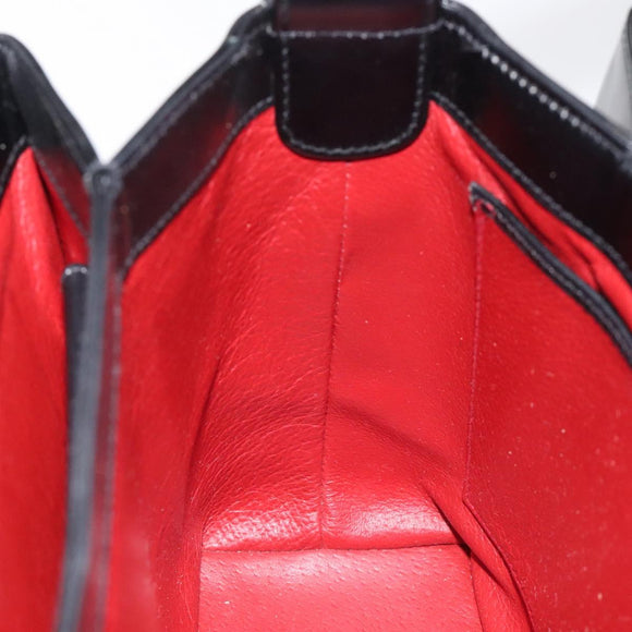 GUCCI Hand Bag Leather Black Gold 26 000 907 Auth ep9106