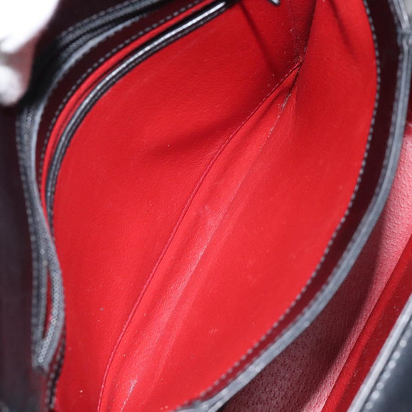 GUCCI Hand Bag Leather Black Gold 26 000 907 Auth ep9106