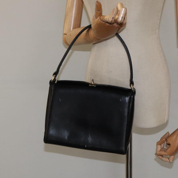 GUCCI Hand Bag Leather Black Gold 26 000 907 Auth ep9106