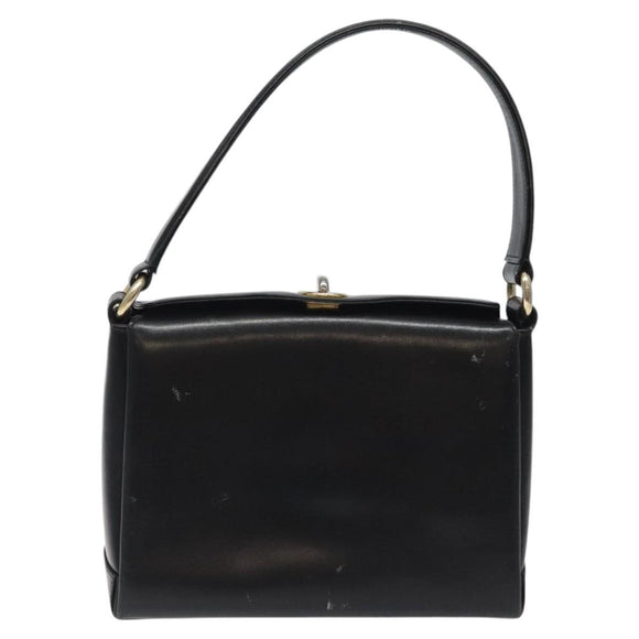 GUCCI Hand Bag Leather Black Gold 26 000 907 Auth ep9106