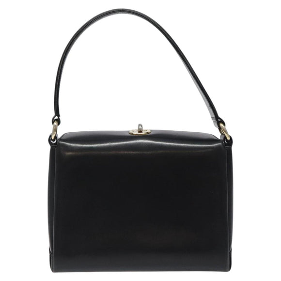 GUCCI Hand Bag Leather Black Gold 26 000 907 Auth ep9106