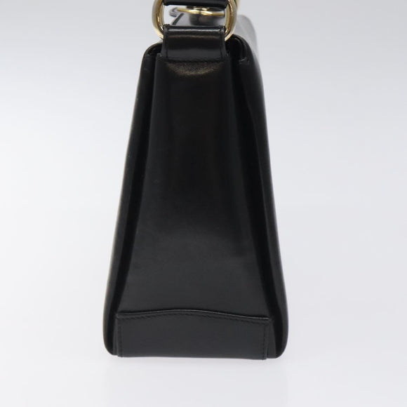 GUCCI Hand Bag Leather Black Gold 26 000 907 Auth ep9106