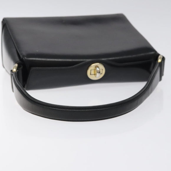 GUCCI Hand Bag Leather Black Gold 26 000 907 Auth ep9106