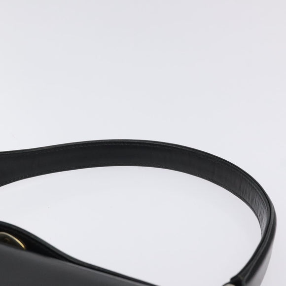 GUCCI Hand Bag Leather Black Gold 26 000 907 Auth ep9106