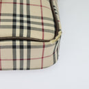 BURBERRY Nova Check Shoulder Bag Canvas Beige Silver Auth ep9111-15
