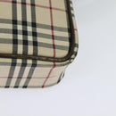 BURBERRY Nova Check Shoulder Bag Canvas Beige Silver Auth ep9111-16