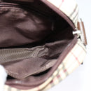 BURBERRY Nova Check Shoulder Bag Canvas Beige Silver Auth ep9111-17