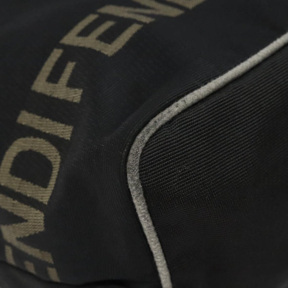 FENDI Hand Bag Nylon Black Gold Auth ep9113