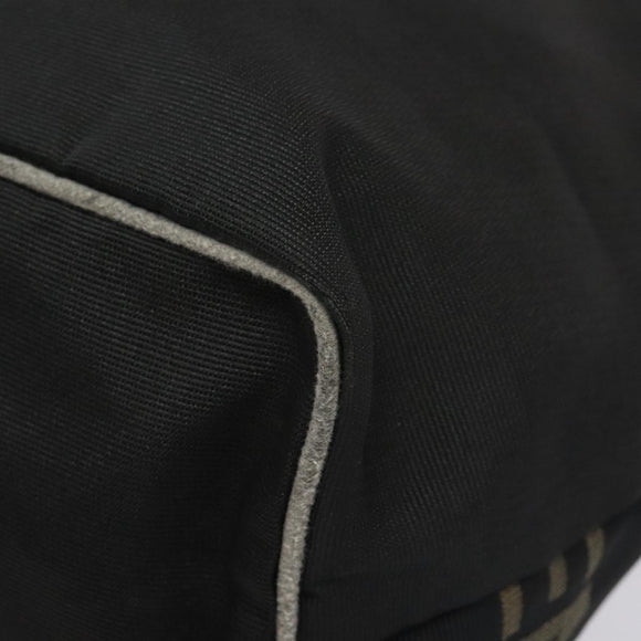 FENDI Hand Bag Nylon Black Gold Auth ep9113