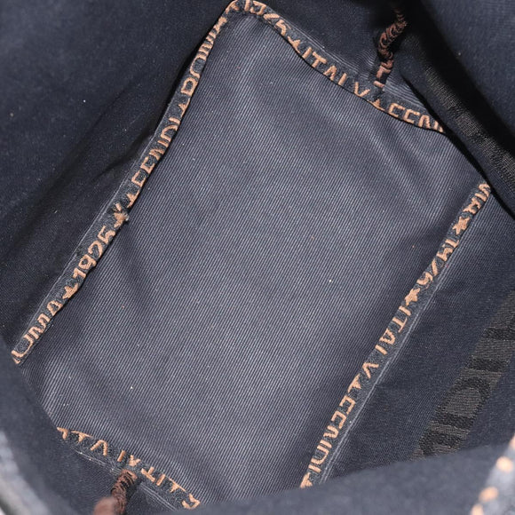 FENDI Hand Bag Nylon Black Gold Auth ep9113