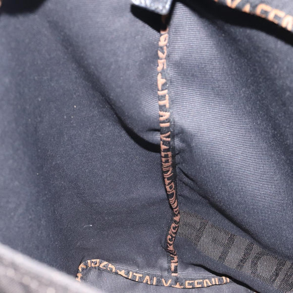 FENDI Hand Bag Nylon Black Gold Auth ep9113