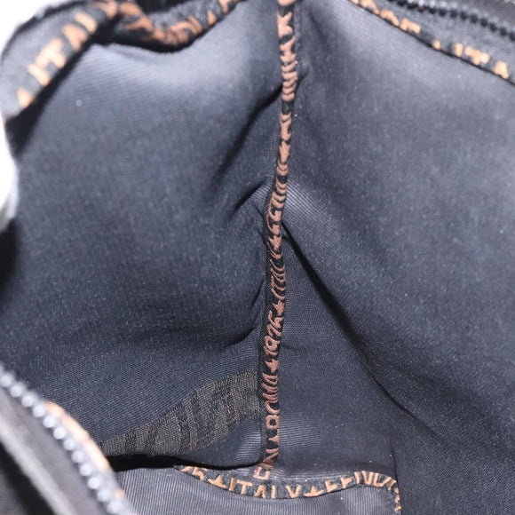 FENDI Hand Bag Nylon Black Gold Auth ep9113