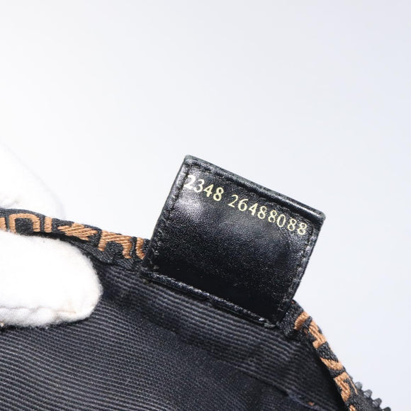 FENDI Hand Bag Nylon Black Gold Auth ep9113
