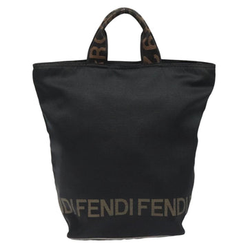 FENDI Hand Bag Nylon Black Gold Auth ep9113 - 0