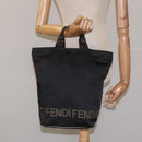 FENDI Hand Bag Nylon Black Gold Auth ep9113-20