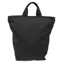 FENDI Hand Bag Nylon Black Gold Auth ep9113-3