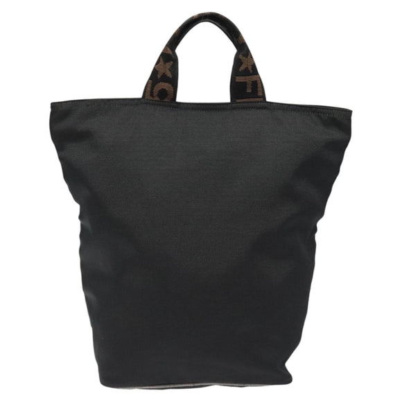 FENDI Hand Bag Nylon Black Gold Auth ep9113