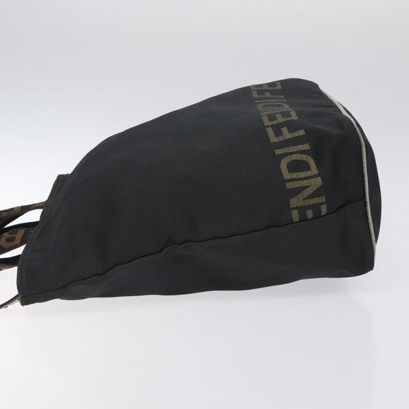 FENDI Hand Bag Nylon Black Gold Auth ep9113