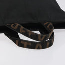 FENDI Hand Bag Nylon Black Gold Auth ep9113-7