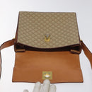 CELINE Macadam Canvas Shoulder Bag Beige Gold Auth ep9122-9