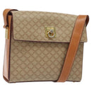CELINE Macadam Canvas Shoulder Bag Beige Gold Auth ep9122-1
