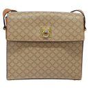 CELINE Macadam Canvas Shoulder Bag Beige Gold Auth ep9122-2