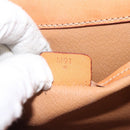 CELINE Macadam Canvas Shoulder Bag Beige Gold Auth ep9122-23