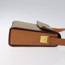 CELINE Macadam Canvas Shoulder Bag Beige Gold Auth ep9122-4