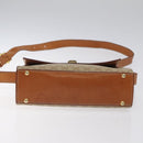 CELINE Macadam Canvas Shoulder Bag Beige Gold Auth ep9122-9