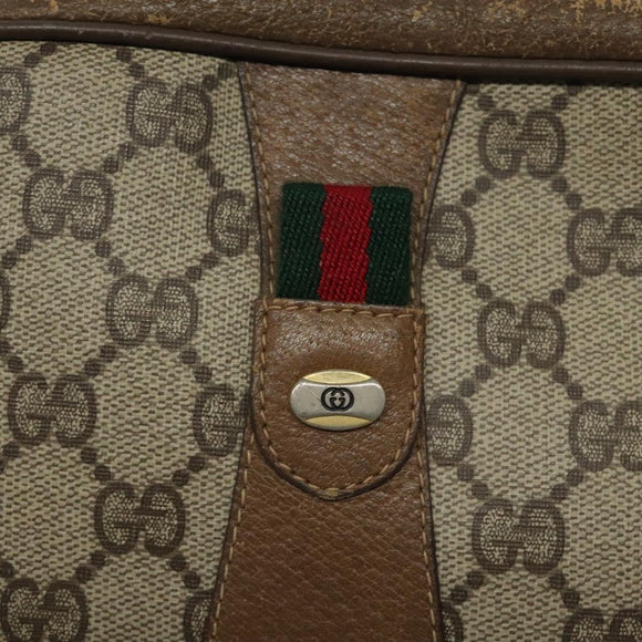GUCCI GG Supreme Web Sherry Line Clutch Bag PVC Beige 89 01 034 Auth ep9131