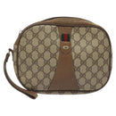 GUCCI GG Supreme Web Sherry Line Clutch Bag PVC Beige 89 01 034 Auth ep9131-13