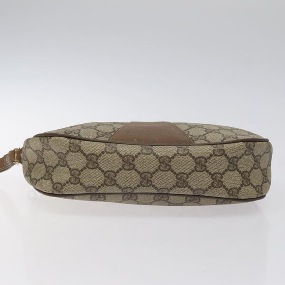 GUCCI GG Supreme Web Sherry Line Clutch Bag PVC Beige 89 01 034 Auth ep9131