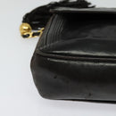 CHANEL COCO Mark Chain Shoulder Bag Leather Black Gold CC Auth ep9135-9