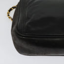CHANEL COCO Mark Chain Shoulder Bag Leather Black Gold CC Auth ep9135-15