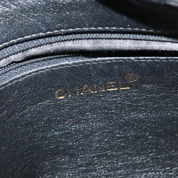 CHANEL COCO Mark Chain Shoulder Bag Leather Black Gold CC Auth ep9135