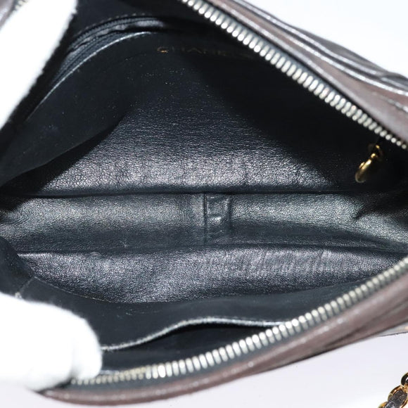 CHANEL COCO Mark Chain Shoulder Bag Leather Black Gold CC Auth ep9135