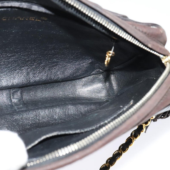 CHANEL COCO Mark Chain Shoulder Bag Leather Black Gold CC Auth ep9135