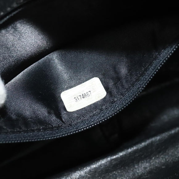 CHANEL COCO Mark Chain Shoulder Bag Leather Black Gold CC Auth ep9135